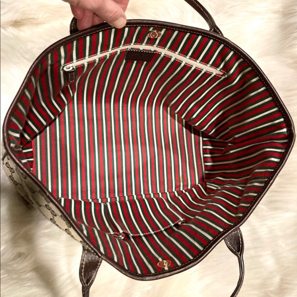 Authentic Gucci Monogram Logo D Ring Shoulder Bag Tote - Picture 8 of 15